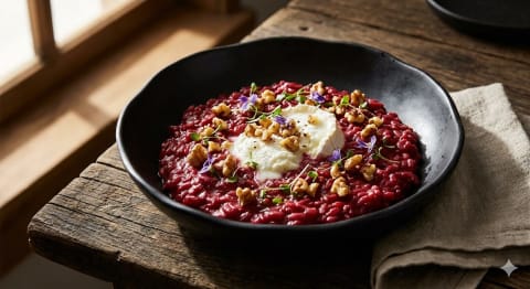 The Crimson Hearth Risotto - Image & Concept Art example in the Food category, created with Nano Banana 2