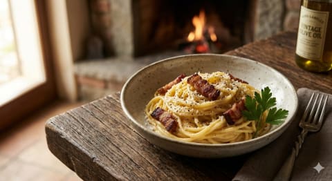 Firelight and Noodles - Image & Concept Art example in the Food category, created with Nano Banana 2