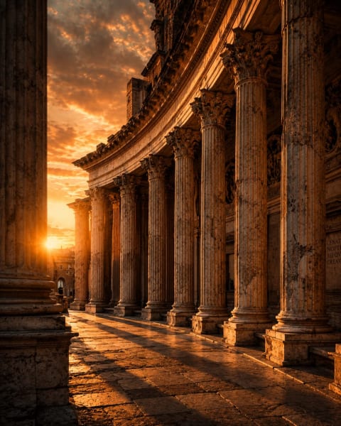Echoes of Rome - Image & Concept Art example in the Architecture category, created with ChatGPT
