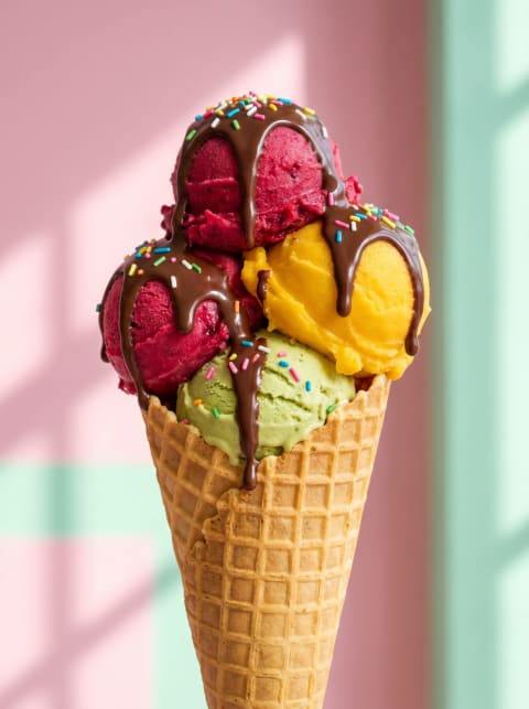 Triple Scoop Dream - Image & Concept Art example in the Food category, created with Nano Banana 2