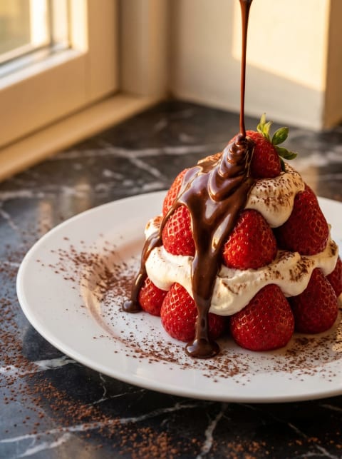Strawberry Silk Drip - Image & Concept Art example in the Food category, created with Nano Banana 2