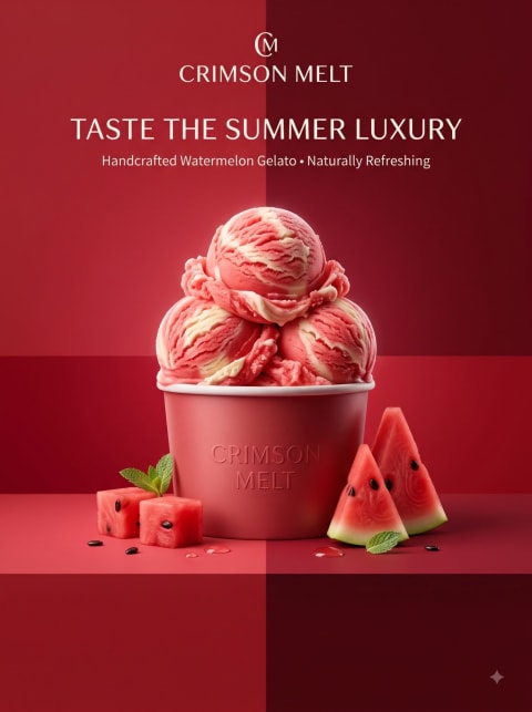 Icecream Poster Ad - Image & Concept Art example in the Poster category, created with Nano Banana 2