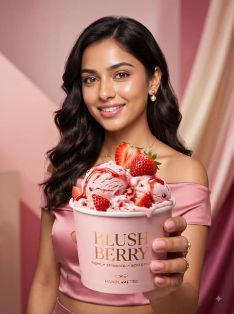 Beauty and Dessert commercial - Image & Concept Art example in the Poster category, created with Nano Banana 2