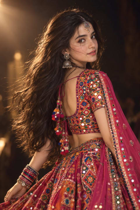 Magazine Style Navratri Portrait - Image & Concept Art example in the AI Influencer category, created with Nano Banana 2