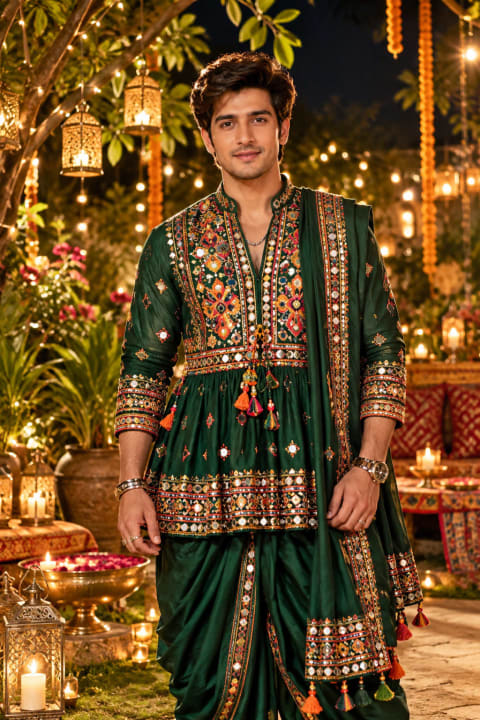 nstagram-viral Navratri Man's Fashion - Image & Concept Art example in the AI Influencer category, created with ChatGPT