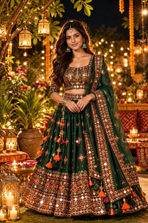 Instagram-viral Navratri fashion - Image & Concept Art example in the AI Influencer category, created with ChatGPT