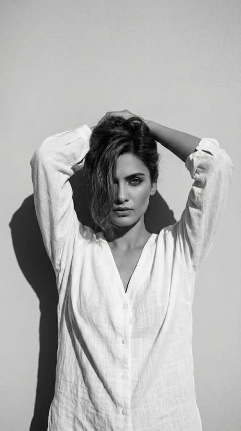 Black and white high-fashion editorial portrait - Image & Concept Art example in the AI Influencer category, created with Nano Banana 2