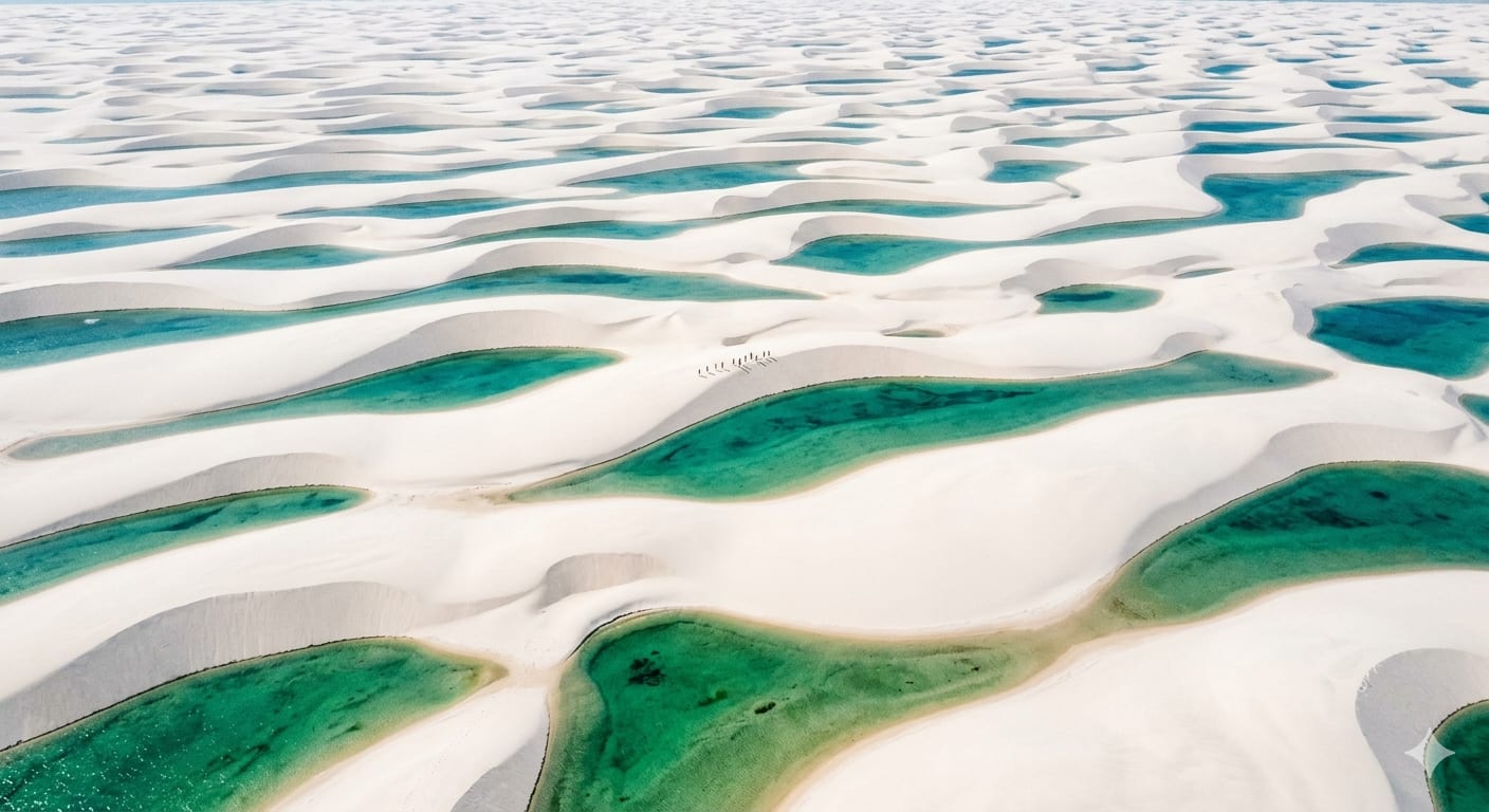 The Lagoons Within Dunes of Lençóis Maranhenses (Brazil) - Image & Concept Art example created with Nano Banana 2 in the Travel category