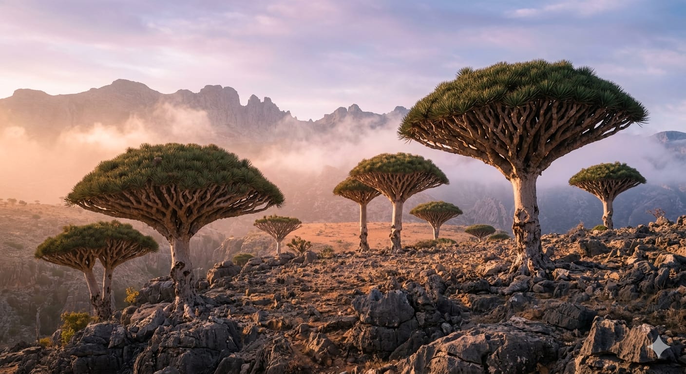 The Alien Flora of Socotra (Yemen) - Image & Concept Art example created with Nano Banana 2 in the Travel category