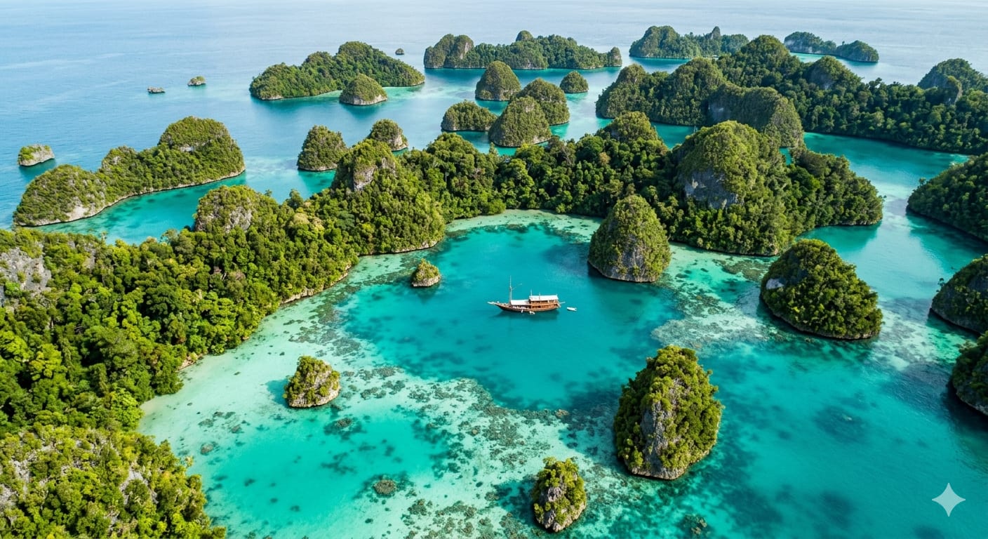 The Karst Islands of Wayag (Raja Ampat, Indonesia) - Image & Concept Art example created with Nano Banana 2 in the Travel category