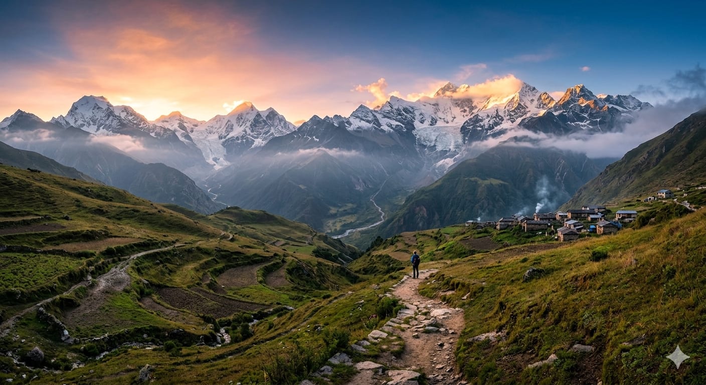 The Himalayan Solitude - Image & Concept Art example created with Nano Banana 2 in the Travel category
