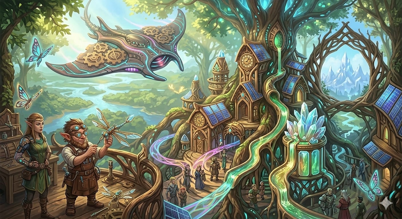 The Verdant Engine - Image & Concept Art example created with Nano Banana 2 in the Fantasy category