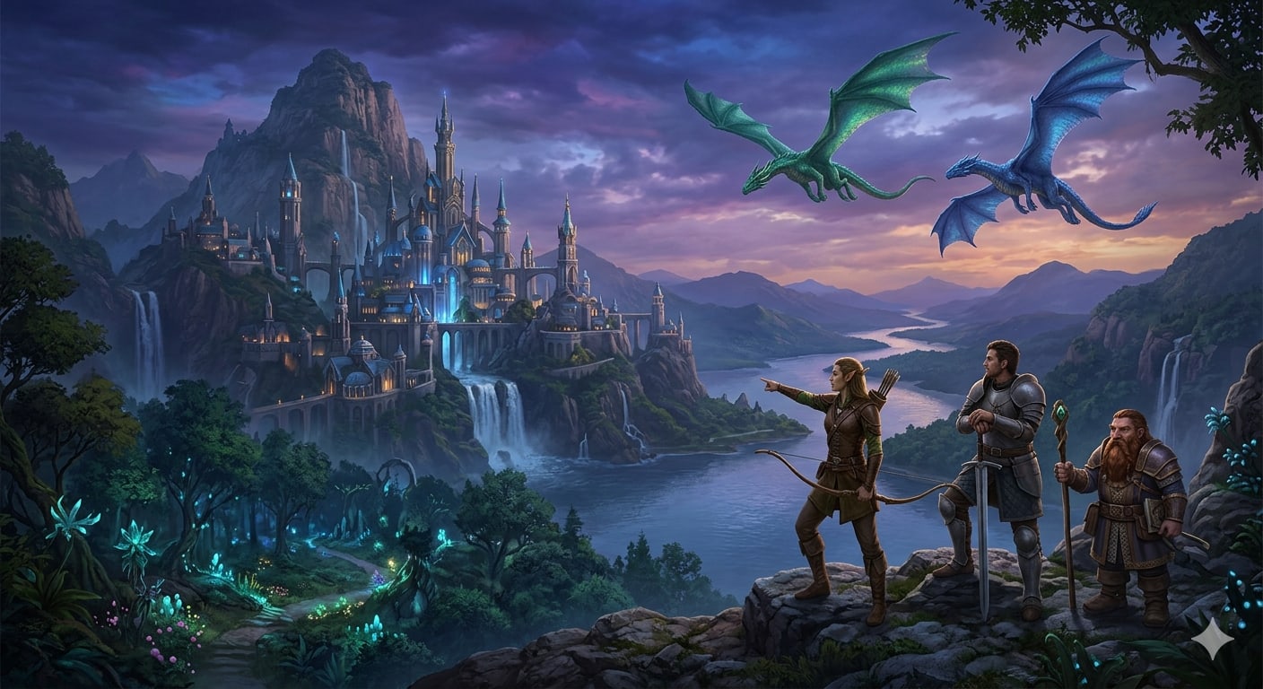 The Citadel of Wyrmrest - Image & Concept Art example created with Nano Banana 2 in the Fantasy category