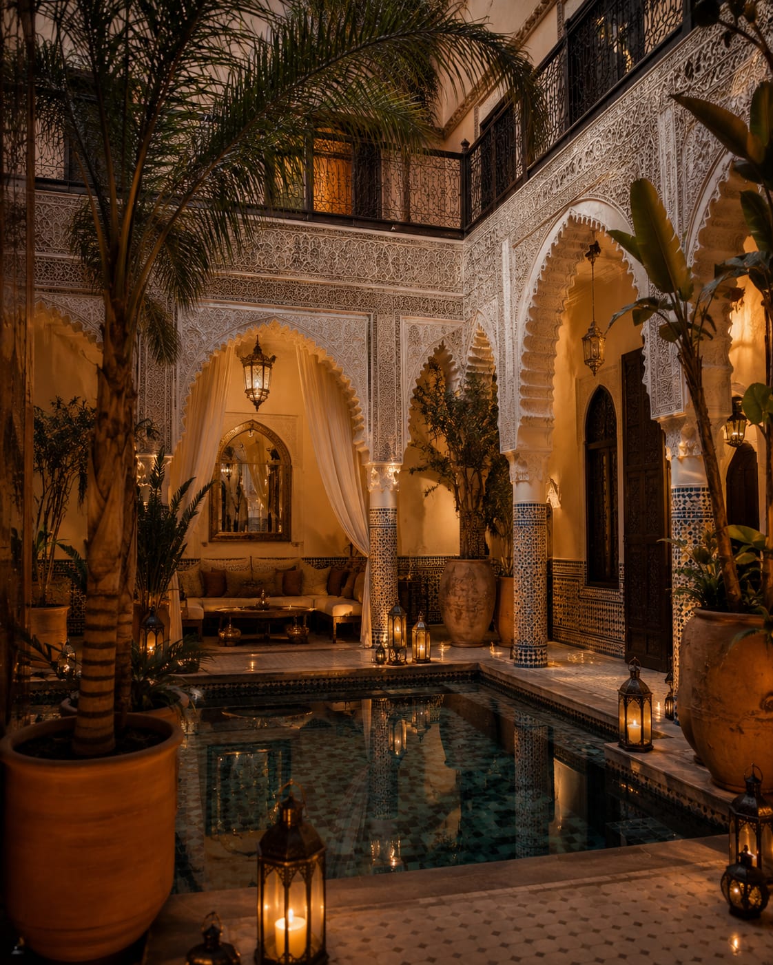 Oasis Courtyard - Image & Concept Art example created with ChatGPT in the Architecture category