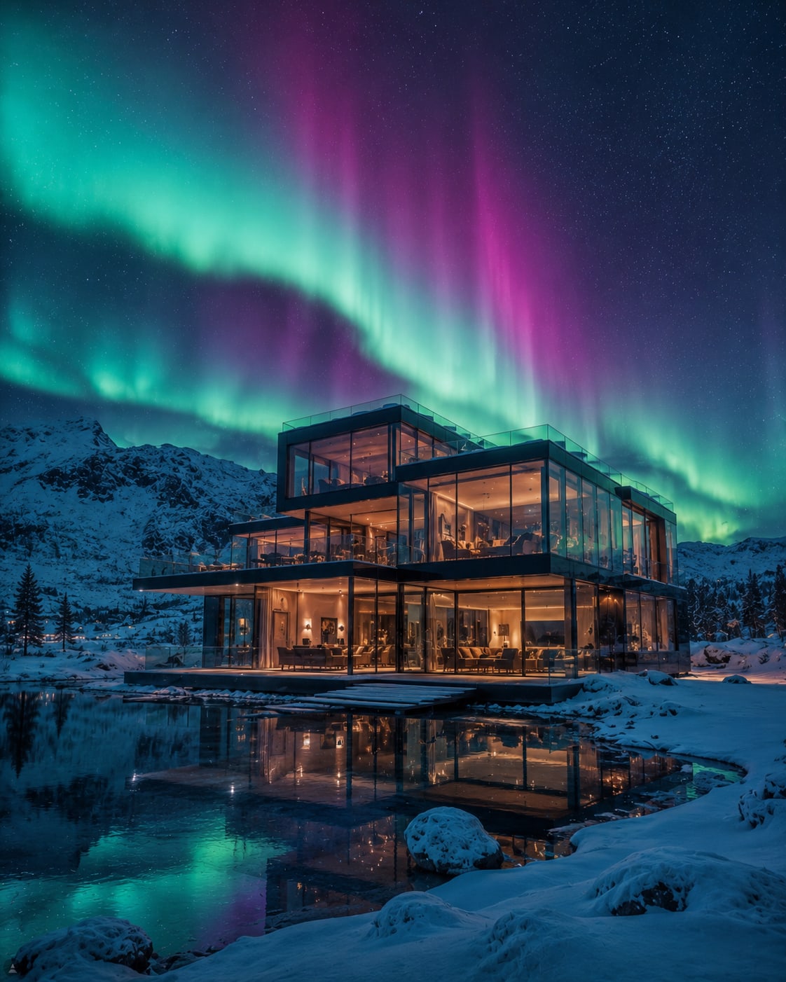 Aurora Residence - Image & Concept Art example created with ChatGPT in the Architecture category