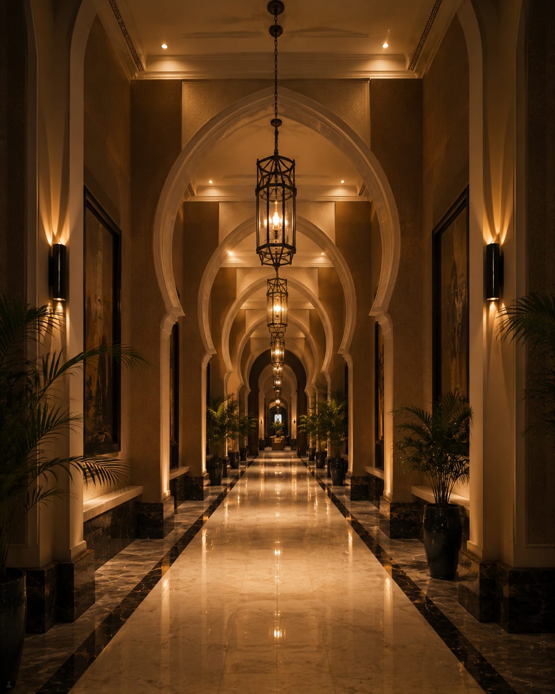 Golden Passage - Image & Concept Art example created with ChatGPT in the Architecture category
