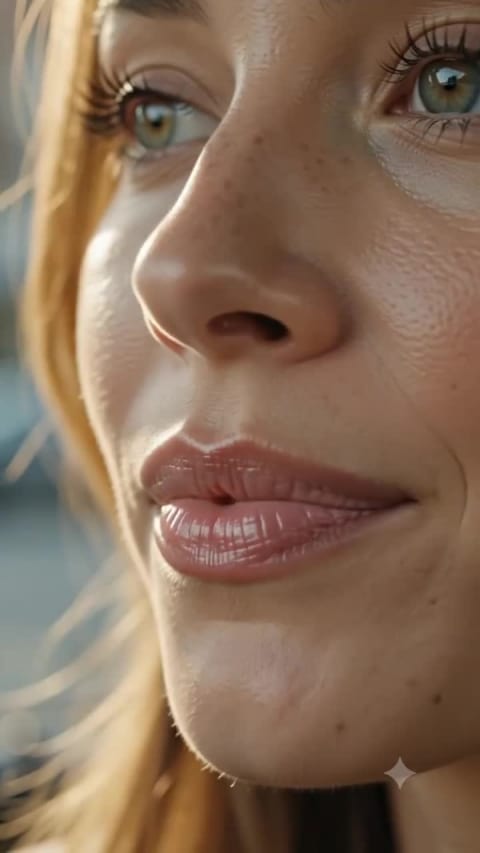 Lip Gloss UGC Ads - Video & Motion example in the AI Influencer category, created with Veo