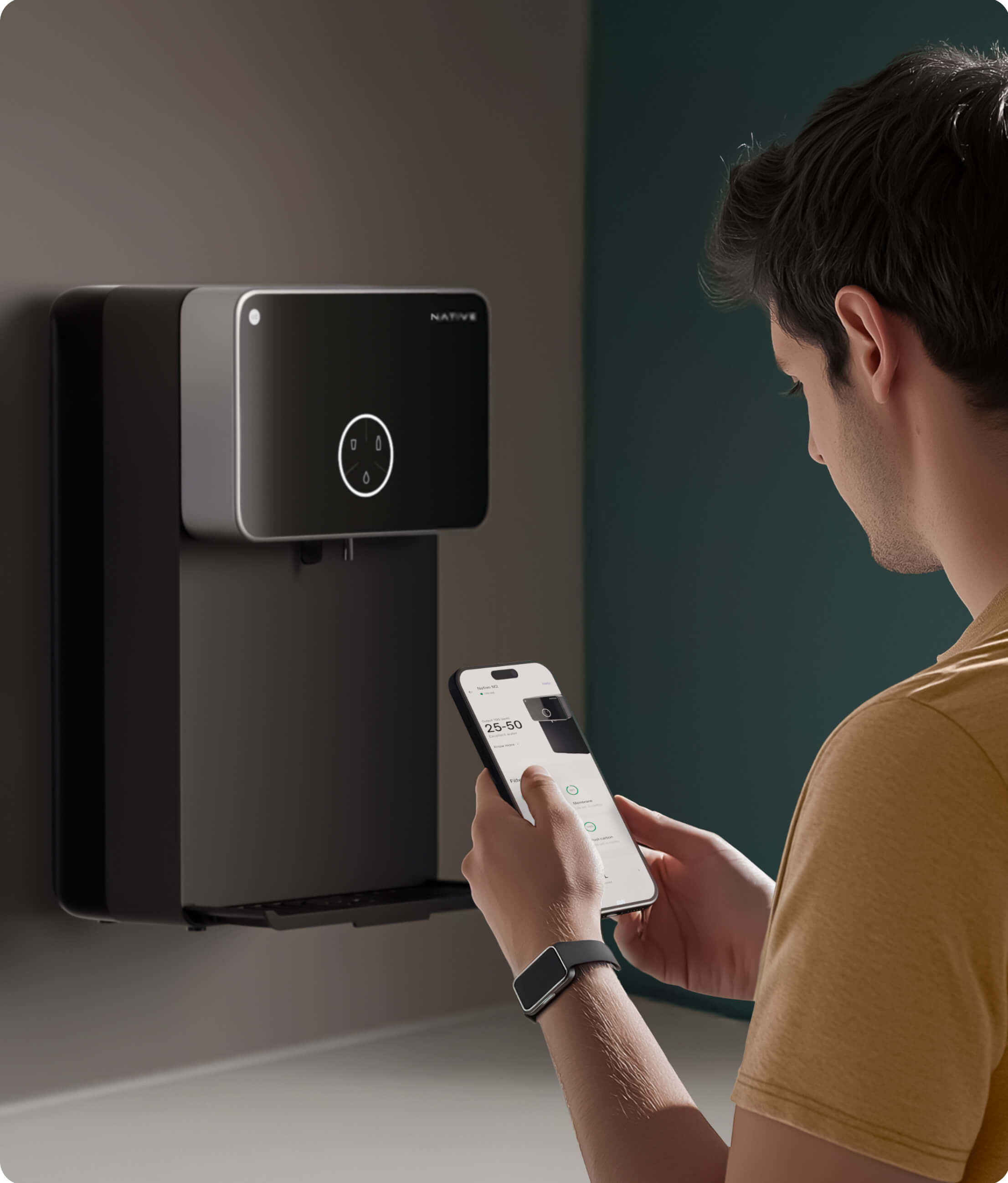 Easy to use water purifier in kitchen