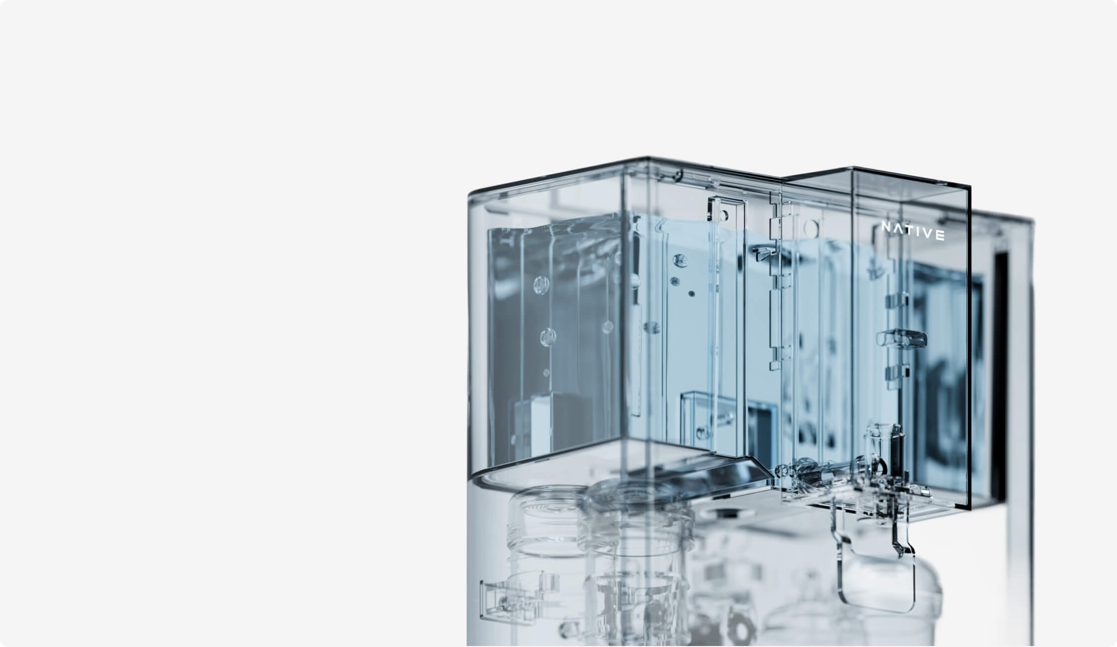 Stylish water purifier in kitchen