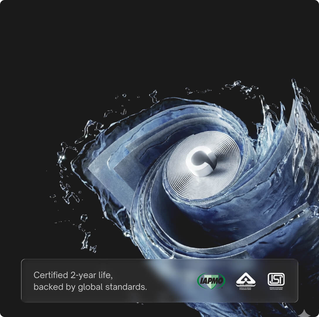 Superior filters that
need no service for
2 Years