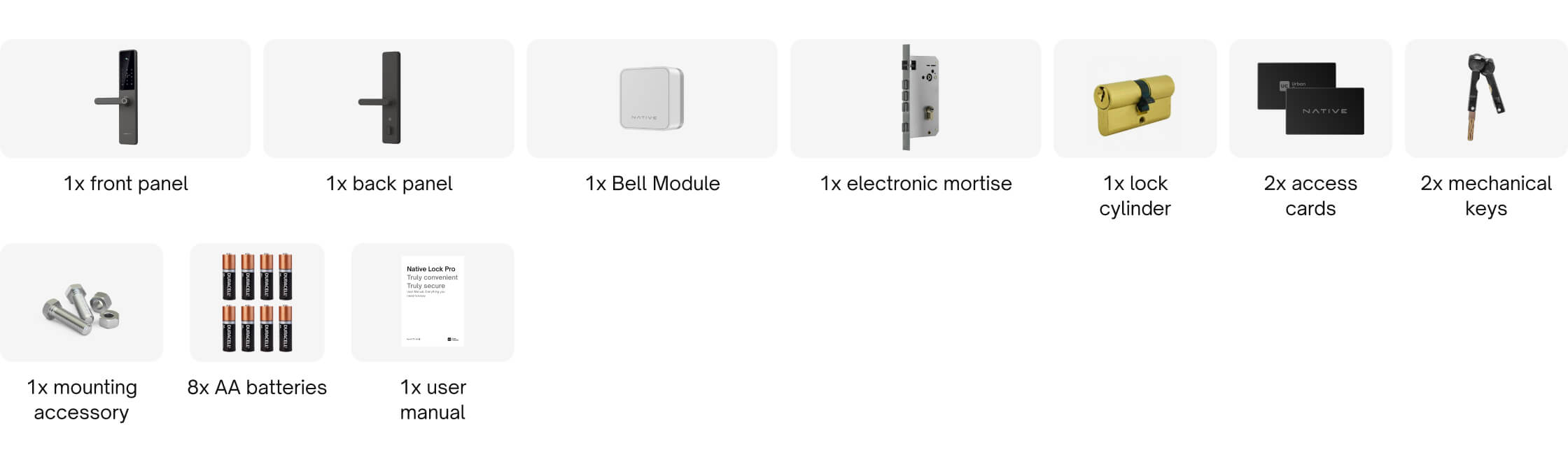 Box contents - Everything included with Native Lock Pro