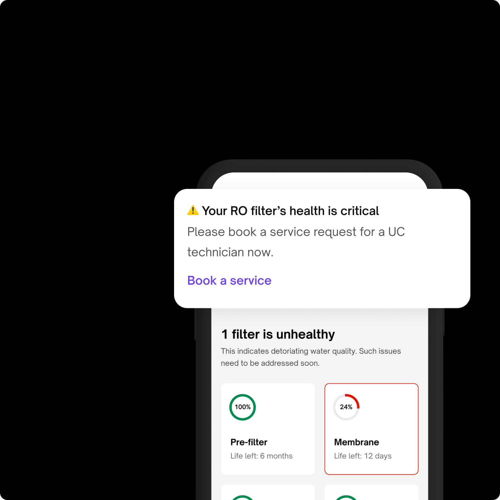 filter health tracking in android and iOS app