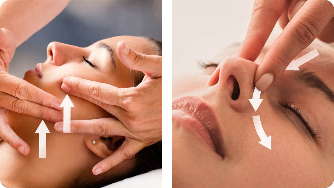 Cheeks & nose massage