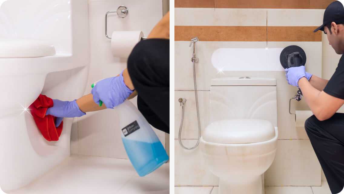 Thorough bathroom cleaning