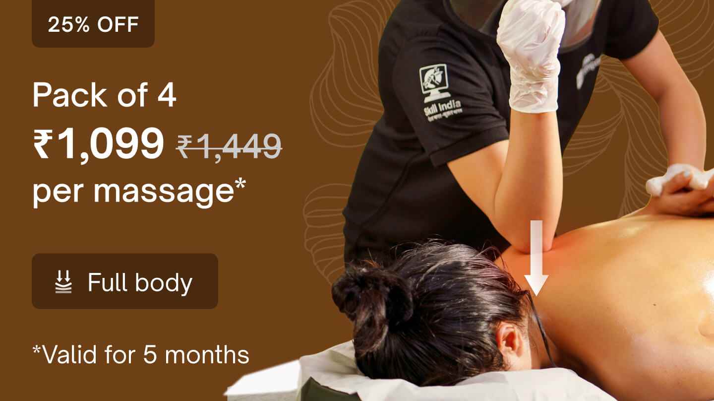 Super saver packs - 4 sessions (Mon-Sat only): Vedic Signature massage