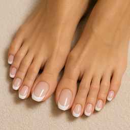Nail art & extensions - Soft-gel french nail extension pedicure
