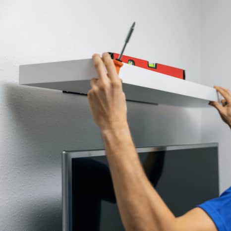 Wooden shelf installation