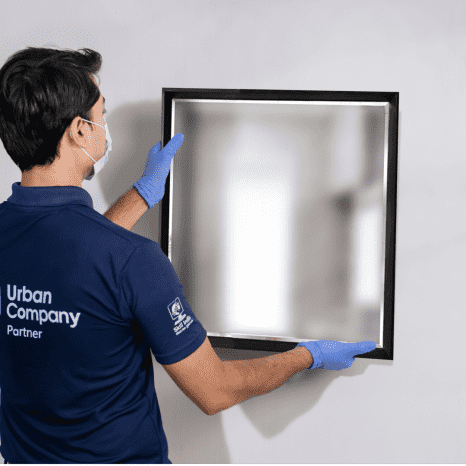 Bathroom mirror installation