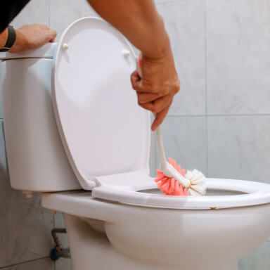 Classic bathroom cleaning