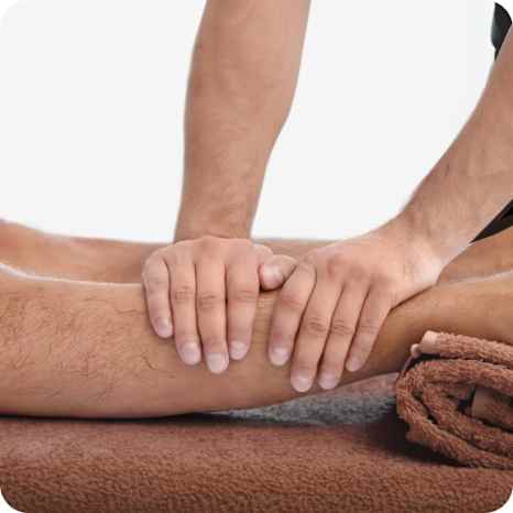 Leg pain relief massage for men