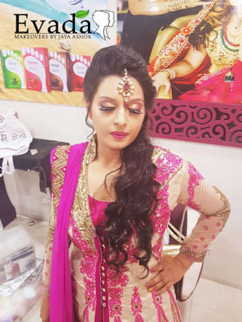 Side Swept Curls Hairstyle For Engagement Day By Jaya Ashok