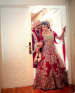 Cherry Colored Bridal Lehenga With Floral Motifs by Kabeer Grover Wedding-photography Wedding-dresses | Weddings Photos & Ideas