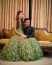 Emerald Gown With Gold Sequins Work For The Engagement Day by Kabeer Grover Wedding-photography Wedding-dresses | Weddings Photos & Ideas