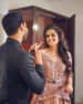Sided Open Curls Suits Well On The Bride For Engagement Ceremony by Kabeer Grover Wedding-photography Wedding-hairstyles | Weddings Photos & Ideas