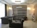 Splashed White Living Room With Grey Color Sofa And Chandelier by Khyaati Verma Living-room Contemporary | Interior Design Photos & Ideas