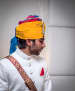 Rainbow color Turban With Feather Brooch by Kunal Khanna Groom-wear-and-accessories | Weddings Photos & Ideas