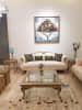 White Themed Living Room With White Camel Back Sofa by Sakshi Gugnani Living-room Modern | Interior Design Photos & Ideas