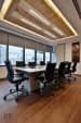 Spacious Meeting Room With Woody Tones by Arjun Sobti Modern | Interior Design Photos & Ideas