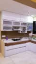 L Shaped Modular Kitchen with White Cabinets and Marble Flooring by Alaya D'Decor Modular-kitchen Modern | Interior Design Photos & Ideas