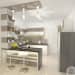 White U shaped Kitchen with modern style racks by MAD design Modular-kitchen Modern | Interior Design Photos & Ideas