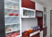 Red colour modular kitchen by Urban Geometry Modular-kitchen Modern | Interior Design Photos & Ideas