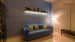 Blue sofa set with yellow cushions and marble flooring by Furdo.com Living-room Modern | Interior Design Photos & Ideas