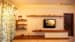 Living Room With Wooden Display Unit and false ceiling by Furdo.com Living-room Modern | Interior Design Photos & Ideas