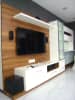 TV Unit Hinged To Wooden Panel by Reginald Adams Living-room Modern | Interior Design Photos & Ideas