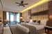 Beige And Brown Bedroom With Contemporary Wall Art and false ceiling by Regalias Interiors Bedroom Contemporary | Interior Design Photos & Ideas