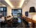 Living Room With Black Marble Flooring And Candle Style Chandelier by HOC Designarch Living-room Contemporary | Interior Design Photos & Ideas